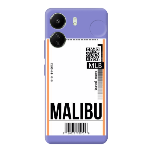 Xiaomi Redmi 13C Malibu Travel More Purple Colored Silicone TPU Θήκη