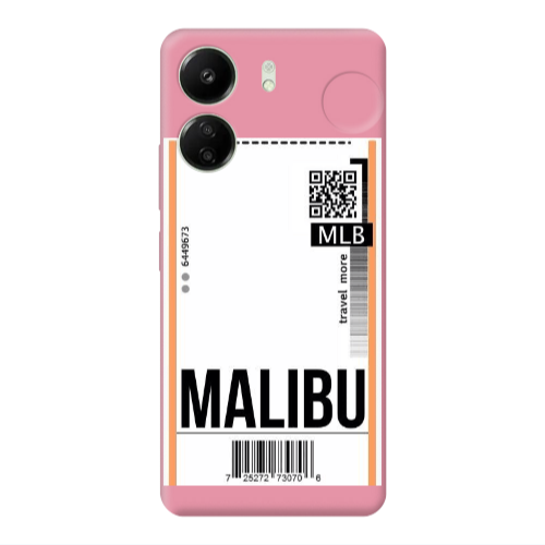 Xiaomi Redmi 13C Malibu Travel More Pink Colored Silicone TPU Θήκη