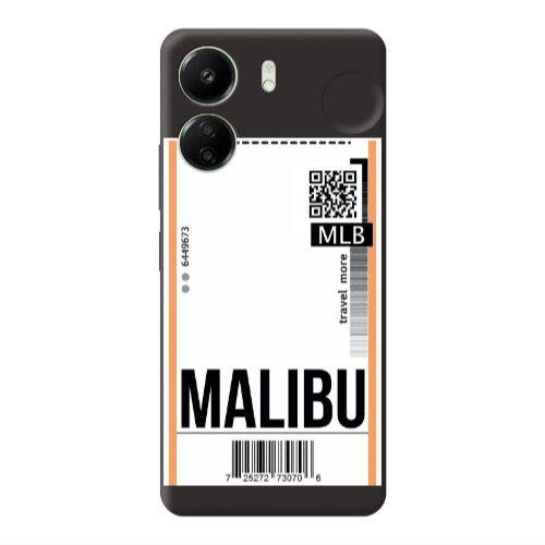 Xiaomi Redmi 13C Malibu Travel More Black Colored Silicone TPU Θήκη