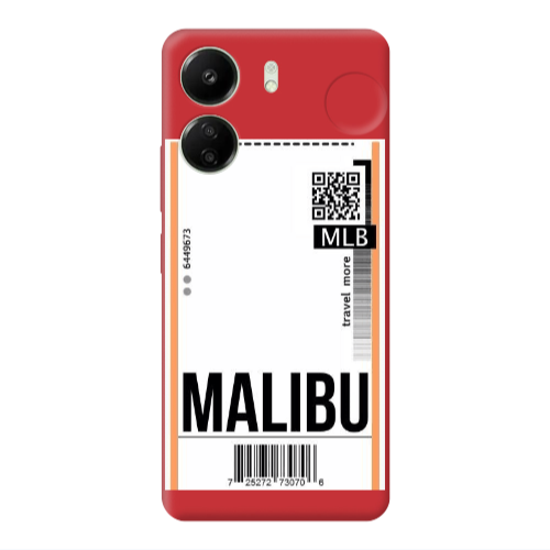Xiaomi Redmi 13C Malibu Travel More Red Colored Silicone TPU Θήκη