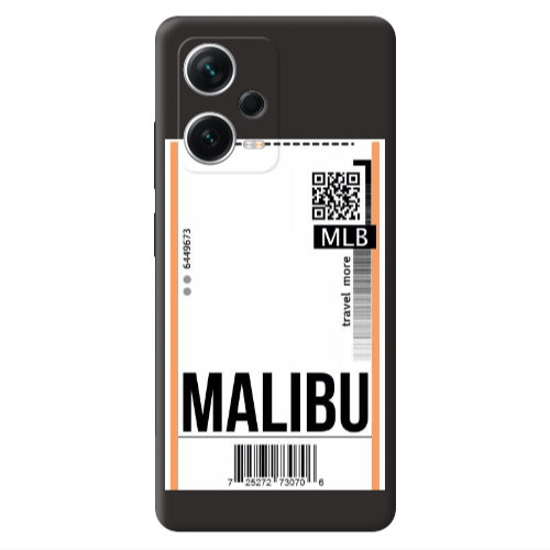 Xiaomi Poco X5 Malibu Travel More Black Colored Silicone TPU Θήκη