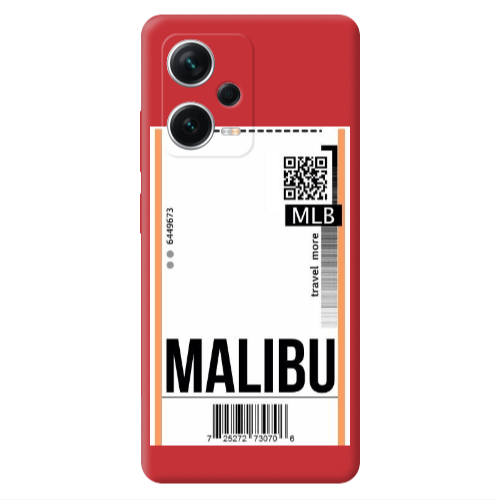 Xiaomi Poco X5 Malibu Travel More Red Colored Silicone TPU Θήκη