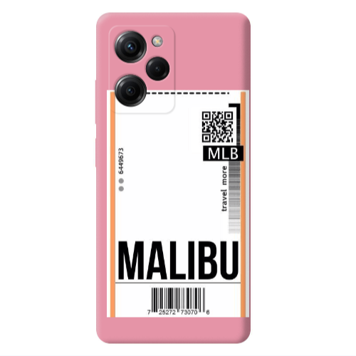 Xiaomi Poco X5 Pro Malibu Travel More Pink Colored Silicone TPU Θήκη
