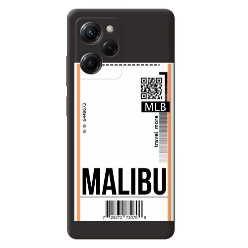 Xiaomi Poco X5 Pro Malibu Travel More Black Colored Silicone TPU Θήκη