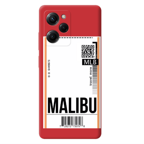 Xiaomi Poco X5 Pro Malibu Travel More Red Colored Silicone TPU Θήκη
