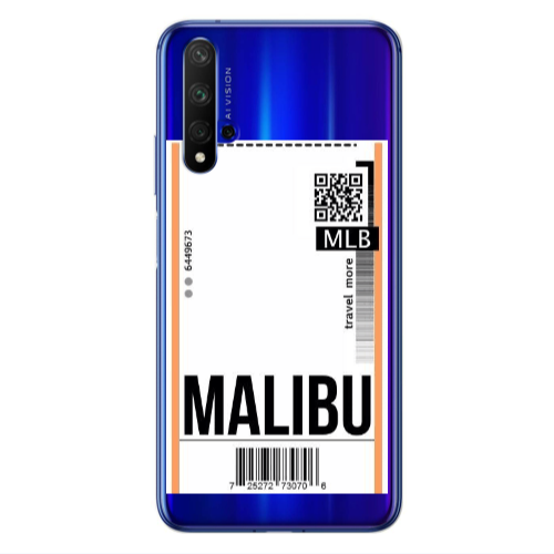 Huawei Nova 5 T Malibu Travel More Transparent Silicone TPU Θήκη