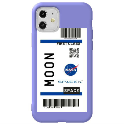 Apple iPhone 11  Moon spacex Purple Colored Silicone TPU Θήκη