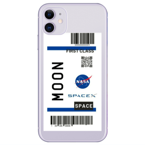 Apple iPhone 11  Moon spacex Transparent Silicone TPU Θήκη