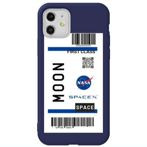 Apple iPhone 11  Moon spacex Dark blue Colored Silicone TPU Θήκη