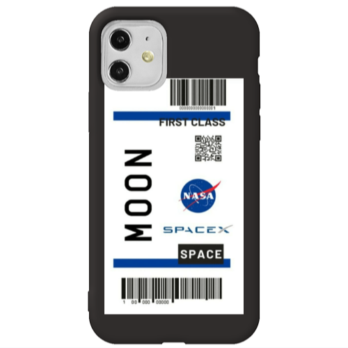 Apple iPhone 11  Moon spacex Black Colored Silicone TPU Θήκη