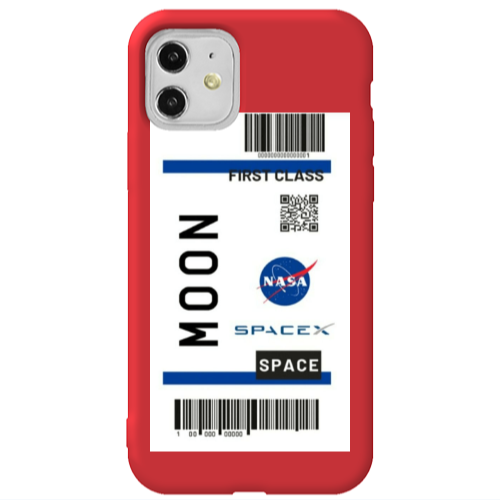 Apple iPhone 11  Moon spacex Red Colored Silicone TPU Θήκη
