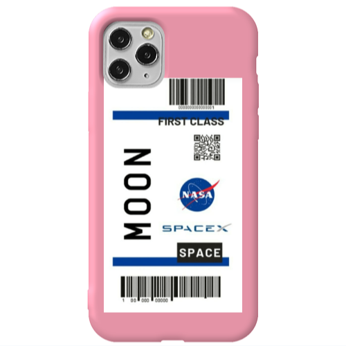 Apple iPhone 11 Pro Moon spacex Pink Colored Silicone TPU Θήκη