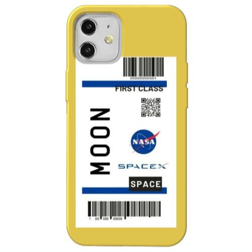 Apple iPhone 12 Moon spacex Yellow Colored Silicone TPU Θήκη