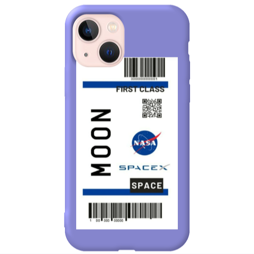 Apple iPhone 13 Moon spacex Purple Colored Silicone TPU Θήκη