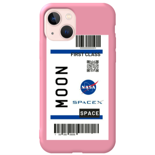 Apple iPhone 13 Moon spacex Pink Colored Silicone TPU Θήκη