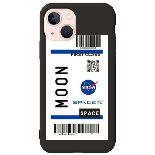 Apple iPhone 13 Moon spacex Black Colored Silicone TPU Θήκη