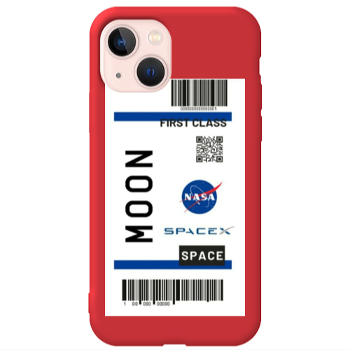 Apple iPhone 13 Moon spacex Red Colored Silicone TPU Θήκη