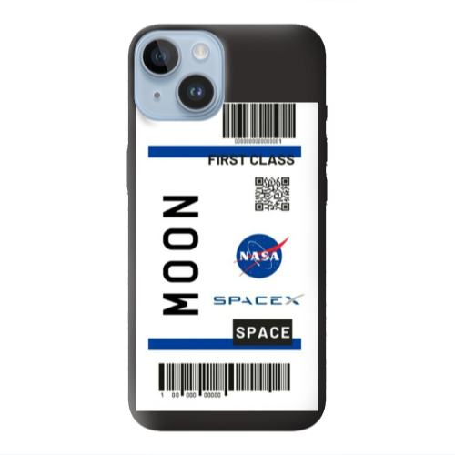 Apple iPhone 14  Moon spacex Black Colored Silicone TPU Θήκη