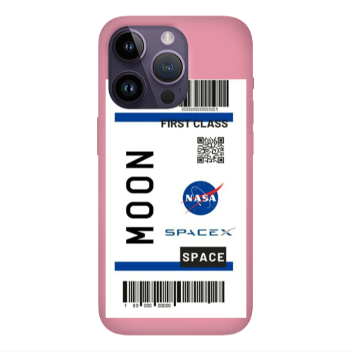 Apple iPhone 14 Pro  Moon spacex Pink Colored Silicone TPU Θήκη
