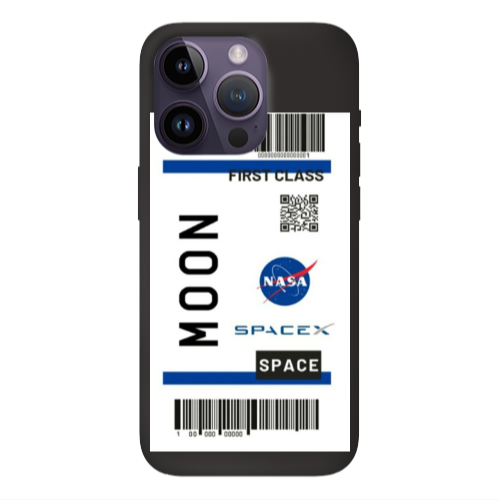 Apple iPhone 14 Pro  Moon spacex Black Colored Silicone TPU Θήκη