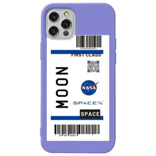 Apple iPhone 12 Pro Moon spacex Purple Colored Silicone TPU Θήκη