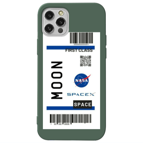 Apple iPhone 12 Pro Moon spacex Dark Green Colored Silicone TPU Θήκη