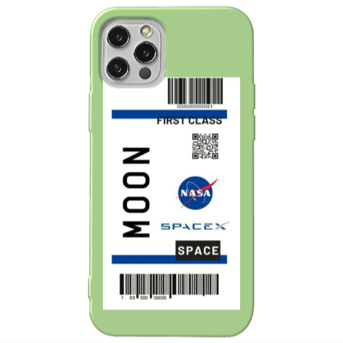 Apple iPhone 12 Pro Moon spacex Light Green Colored Silicone TPU Θήκη