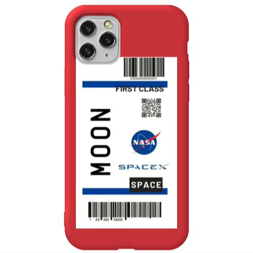 Apple iPhone 11 Pro Max Moon spacex Red Colored Silicone TPU Θήκη