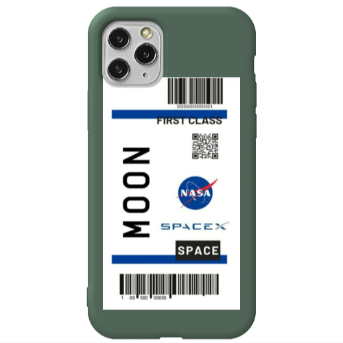 Apple iPhone 11 Pro Max Moon spacex Dark Green Colored Silicone TPU Θήκη