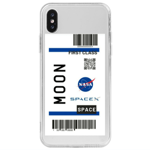 Apple iPhone Xs Moon spacex Transparent Silicone TPU Θήκη