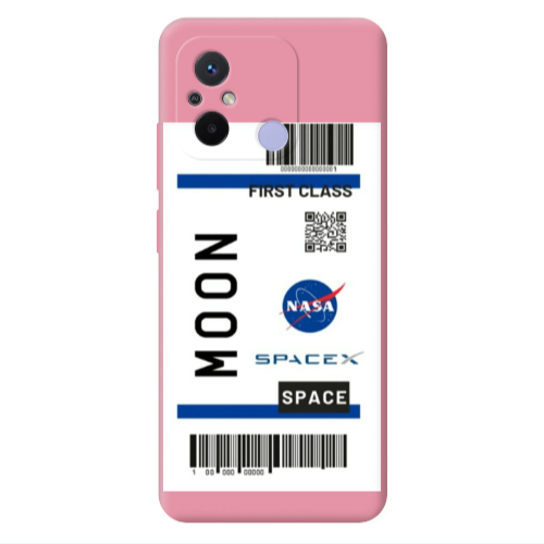 Xiaomi Redmi 12C Moon spacex Pink Colored Silicone TPU Θήκη