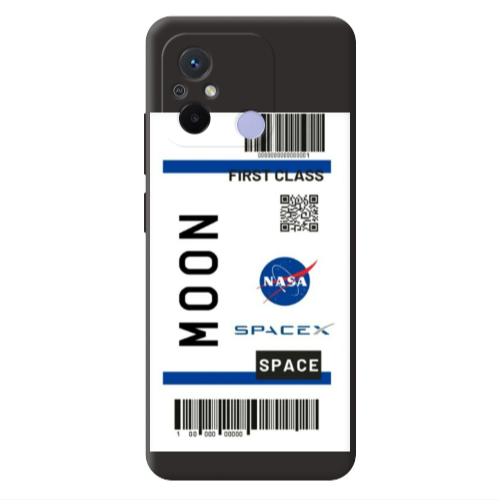 Xiaomi Redmi 12C Moon spacex Black Colored Silicone TPU Θήκη