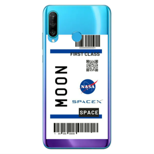 Huawei P30 Lite Moon spacex Transparent Silicone TPU Θήκη
