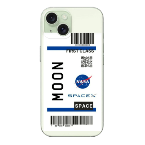 Apple iPhone 15 Plus Moon spacex Transparent Silicone TPU Θήκη