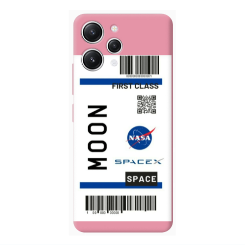 Xiaomi Redmi 12 Moon spacex Pink Colored Silicone TPU Θήκη