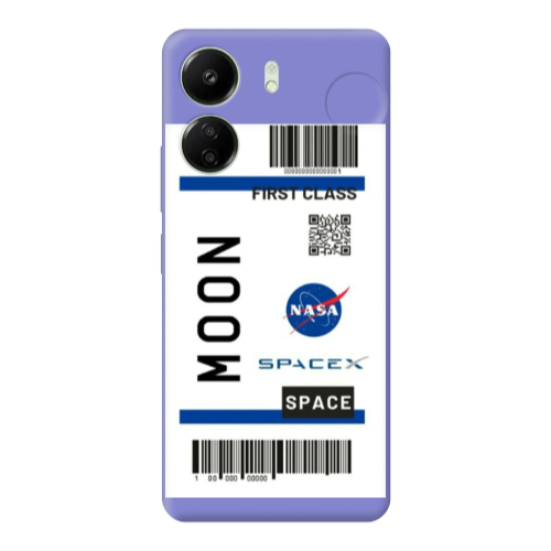 Xiaomi Redmi 13C Moon spacex Purple Colored Silicone TPU Θήκη