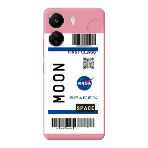 Xiaomi Redmi 13C Moon spacex Pink Colored Silicone TPU Θήκη