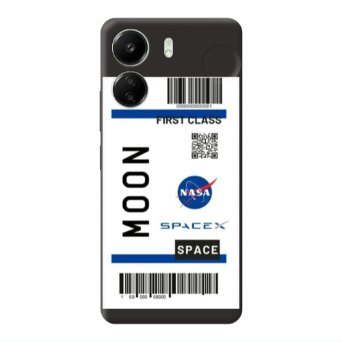 Xiaomi Redmi 13C Moon spacex Black Colored Silicone TPU Θήκη