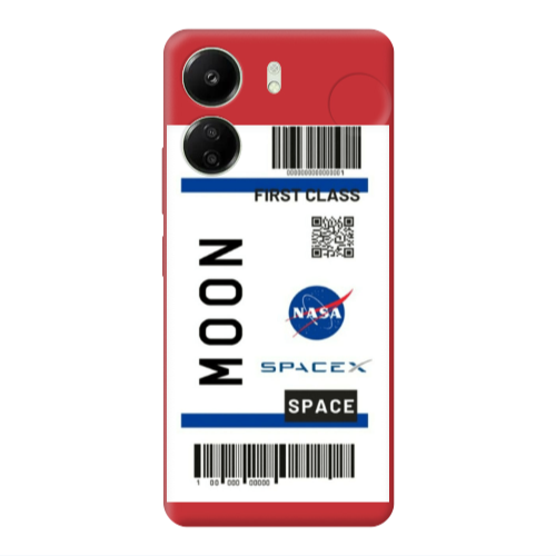 Xiaomi Redmi 13C Moon spacex Red Colored Silicone TPU Θήκη