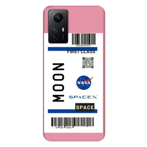 Xiaomi Redmi Note 12s Moon spacex Pink Colored Silicone TPU Θήκη