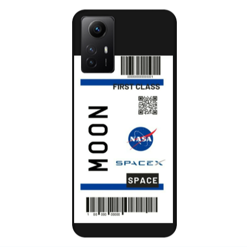 Xiaomi Redmi Note 12s Moon spacex Black Colored Silicone TPU Θήκη