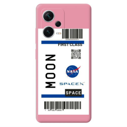Xiaomi Poco X5 Moon spacex Pink Colored Silicone TPU Θήκη