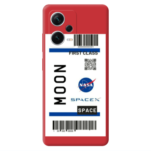 Xiaomi Poco X5 Moon spacex Red Colored Silicone TPU Θήκη