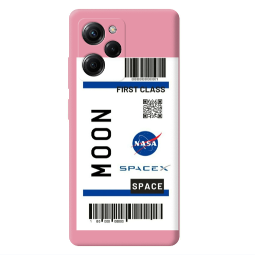 Xiaomi Poco X5 Pro Moon spacex Pink Colored Silicone TPU Θήκη