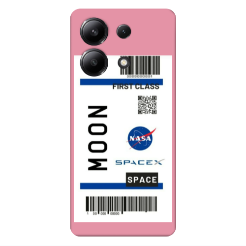 Xiaomi Redmi Note 13 4G Moon spacex Pink Colored Silicone TPU Θήκη