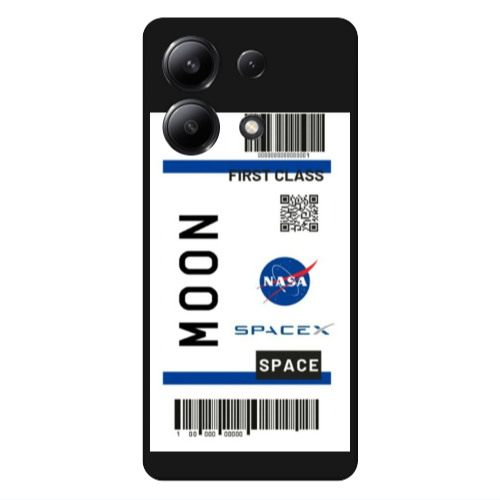 Xiaomi Redmi Note 13 4G Moon spacex Black Colored Silicone TPU Θήκη