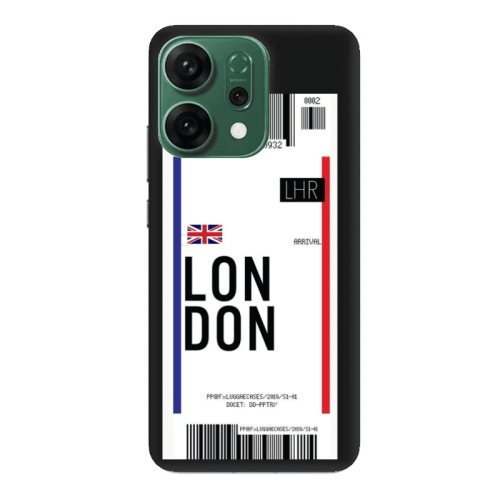 Oppo RENO 14 London Arrival Black Colored Silicone TPU Θήκη