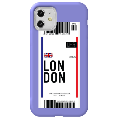 Apple iPhone 11  London Arrival Purple Colored Silicone TPU Θήκη
