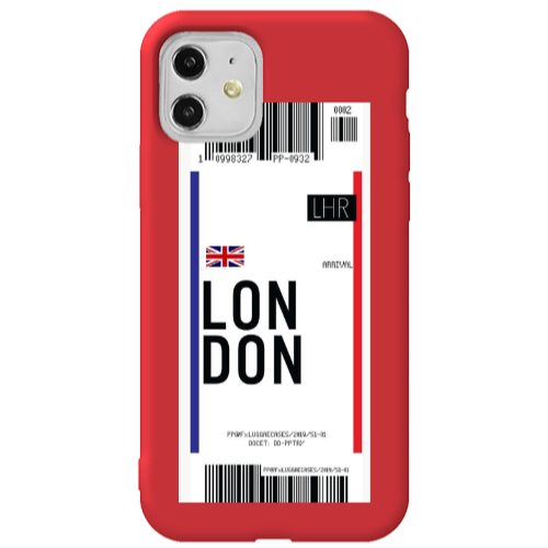 Apple iPhone 11  London Arrival Red Colored Silicone TPU Θήκη