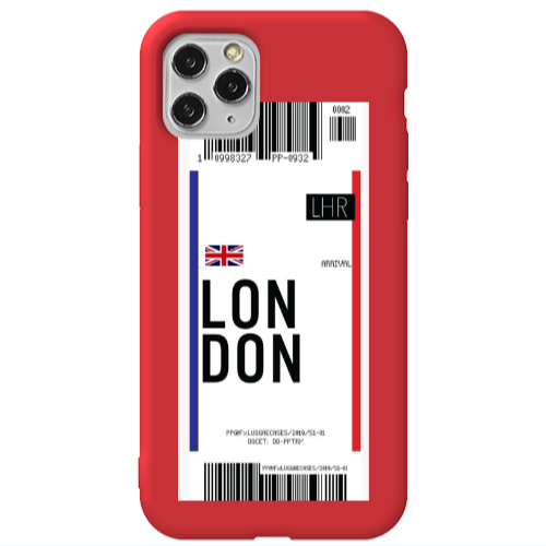 Apple iPhone 11 Pro London Arrival Red Colored Silicone TPU Θήκη